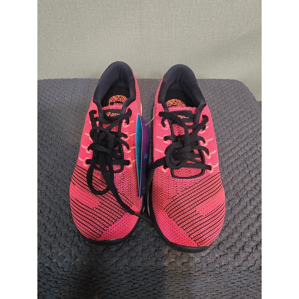 ASICS fuzeX Knit Womens Running Shoes Pink Glo Flash Coral Black T879N-2006 5.5